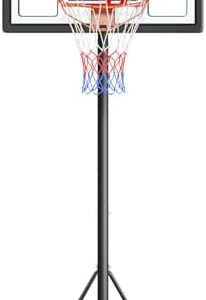 TONBUX Adjustable Basketball Hoop 10FT | Portable Outdoor Basketball Goals with 44 Inch Backboard | Ideal for Kids, Yout